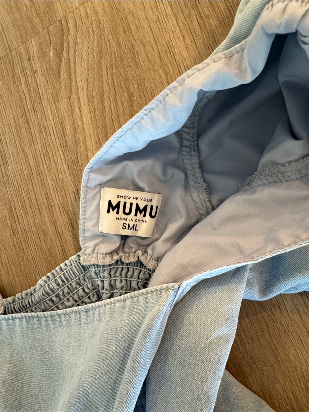 Show Me Your MuMu Light Blue Puff Sleeve Mini Dress - Picture 3 of 4